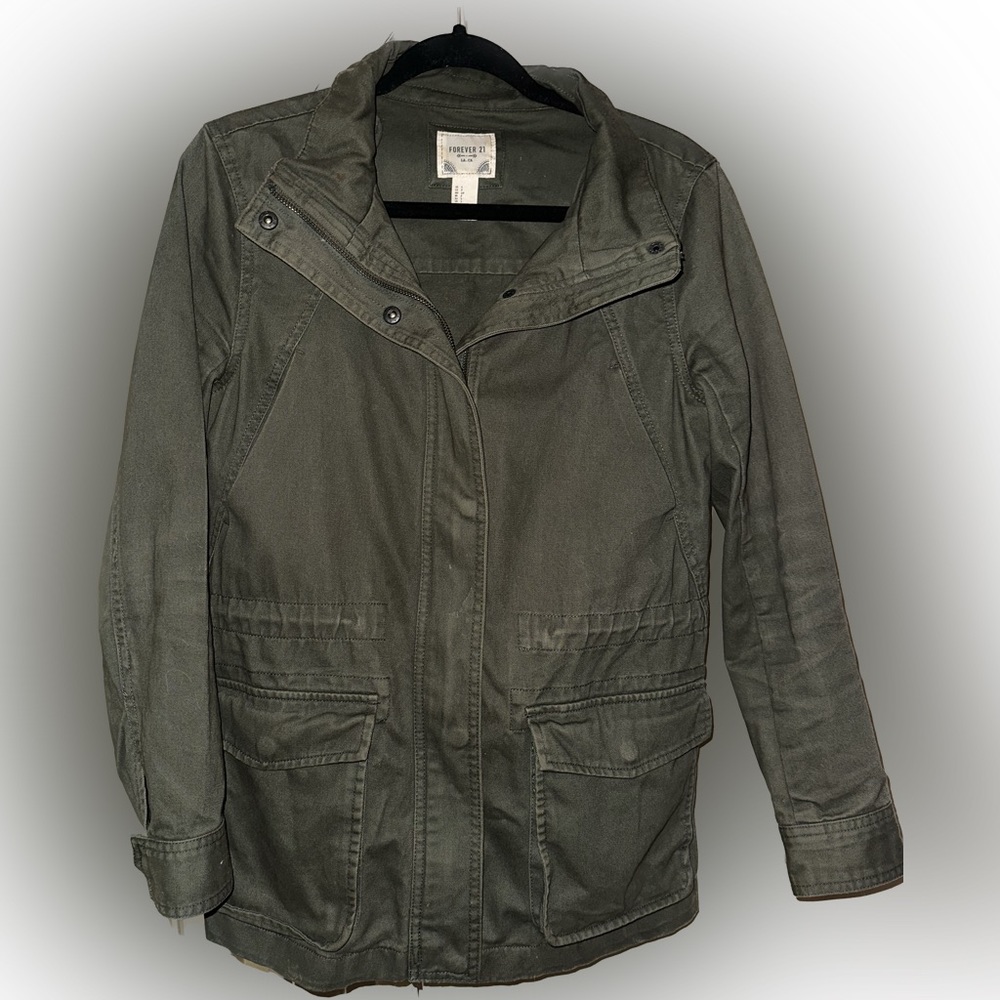 Forever 21 Olive Jacket Size S - Picture 1 of 14